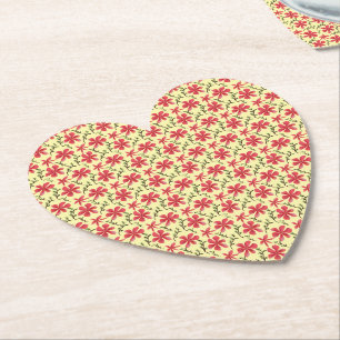 Dessous-de-verre En Papier Motif floral rouge gras sans couture