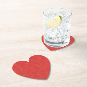 Dessous-de-verre En Papier Motif rouge minimaliste moderne élégant coeur mi
