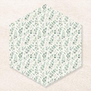 Dessous-de-verre En Papier Motif sans couture de feuilles d'eucalyptus minima