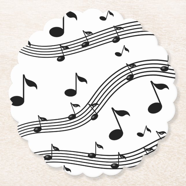 Dessous-de-verre En Papier Musique à motif sonore (Devant)