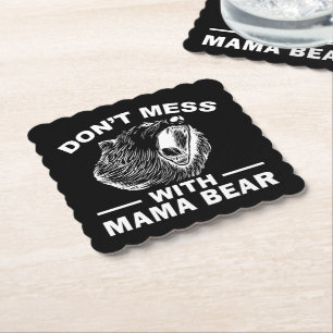 Dessous-de-verre En Papier Ne pas faire de mal avec maman ours mère mère jour