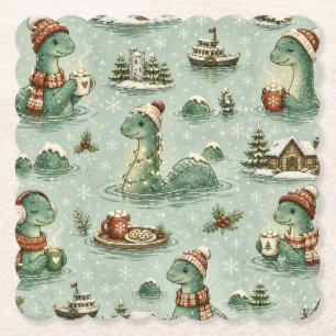 Dessous-de-verre En Papier Nessie de Noël Monstre du Loch Ness Confortable Cr