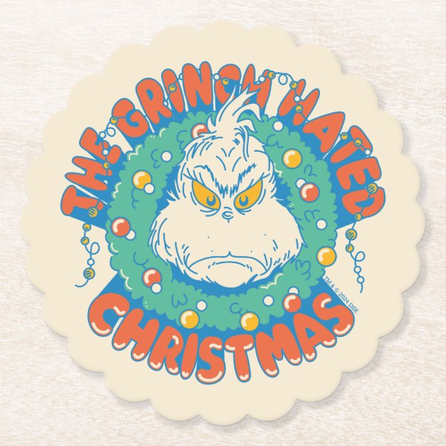 Dessous-de-verre En Papier Noël de Grinch haï (Devant)