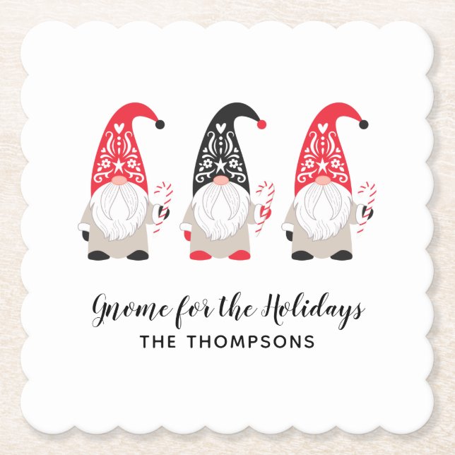 Dessous-de-verre En Papier Noël Gnome Holiday (Devant)