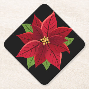 Dessous-de-verre En Papier Noël Poinsettia