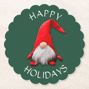 Dessous-de-verre En Papier Noël rouge drôle de gnome