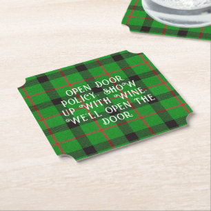 Dessous-de-verre En Papier Noël Vert Plaid Drôle Drôle Dys