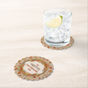 Dessous-de-verre En Papier Nom Famille Thanksgiving Fall Leçons