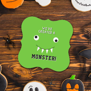 Dessous-de-verre En Papier "Nous avons créé un monstre" Baby shower Halloween