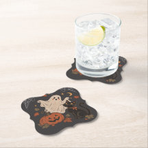 Nuit vintage d'Halloween avec citrouille et fantôm