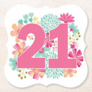 Dessous-de-verre En Papier Numéro 21 21e Anniversaire Document du Parti