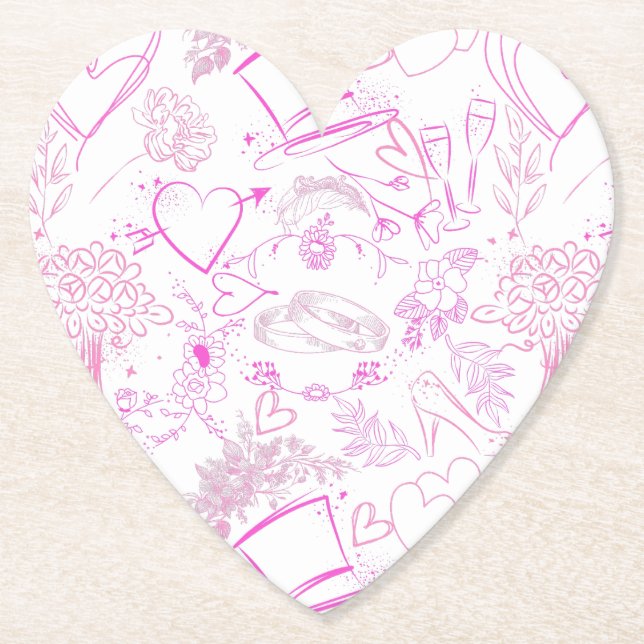 Dessous-de-verre En Papier ornements mariages motif 02 (Devant)