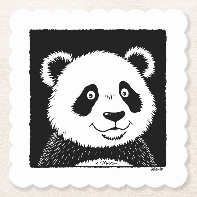 Dessous-de-verre En Papier Ours géant Panda (Devant)