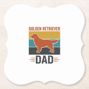 Dessous-de-verre En Papier Papa Golden Retriever Conception Vectorielle pour
