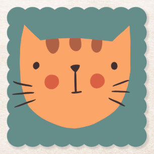 Dessous-de-verre En Papier Papier Pinky Cute Cat