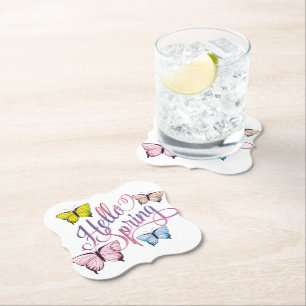 Dessous-de-verre En Papier Papillon Bonjour printemps