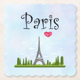 Dessous-de-verre En Papier Paris avec la Tour Eiffel