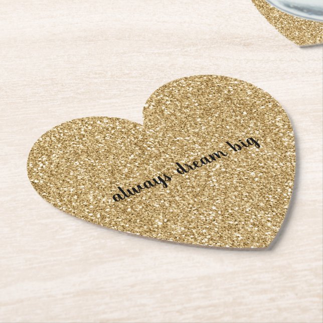 Dessous-de-verre En Papier Parties scintillant Gold personnalisée (Incliné)