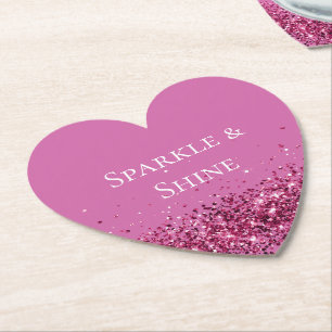 Dessous-de-verre En Papier Parties scintillant rose chic