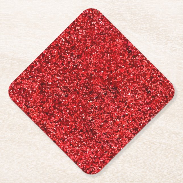Dessous-de-verre En Papier Parties scintillant rouge (Devant)