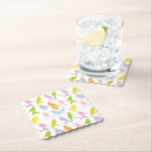 Dessous-de-verre En Papier Pastel Coloured Variété d'oiseaux Motif