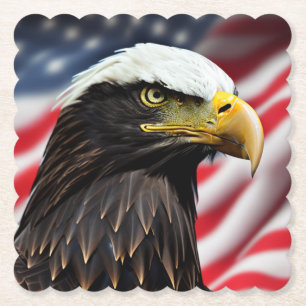 Dessous-de-verre En Papier Patriotique/Aigle/Américain/USA