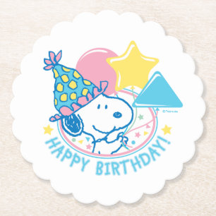 Dessous-de-verre En Papier PEANUTS   Snoopy Joyeux Ballons d'anniversaire