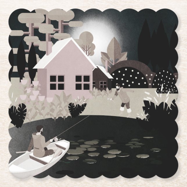 Dessous-de-verre En Papier Pêcheurs (Devant)