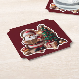 Dessous-de-verre En Papier Père Noël en 3D