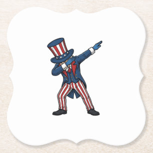 Dessous-de-verre En Papier Personnage patriotique Dabbing Design vectoriel vi