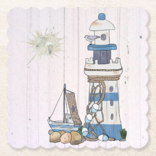 Dessous-de-verre En Papier Phare de Vintage