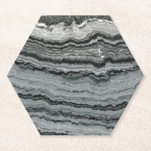 Dessous-de-verre En Papier Pierre de gemme naturelle noir blanc agate marbre 