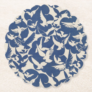 Dessous-de-verre en papier: PIGEONS EN BLANC + BLE