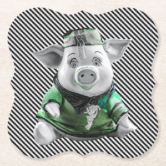 Dessous-de-verre En Papier Piggy Coaster (Devant)