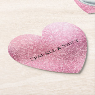 Dessous-de-verre En Papier Pink Glitzy Sparkle personnalisé