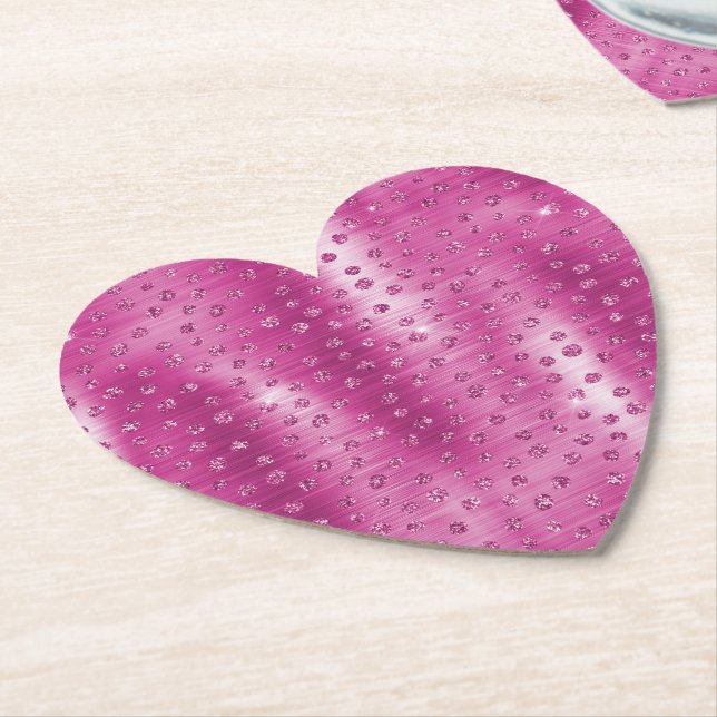 Dessous-de-verre En Papier Pink White Sparkhe Cheetah Imprimer (Incliné)