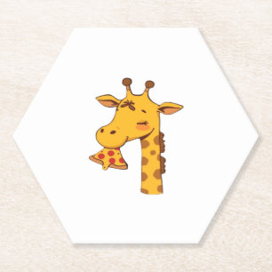 Dessous-de-verre En Papier Pizza girafe nourriture hamburger mignon joyeux an