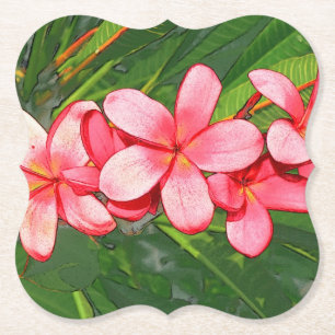 Dessous-de-verre En Papier Plumerias rose