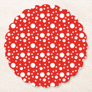 Dessous-de-verre En Papier Pois blancs rouges
