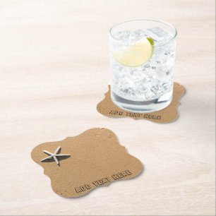 Dessous-de-verre En Papier Poisson Starfish sur Sandy Beach