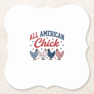 Dessous-de-verre En Papier Poulet Patriotique Américaine Tout En Américain Cr