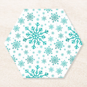 Dessous-de-verre En Papier Pretty Green Flammes de neige de Noël sur Hiver B