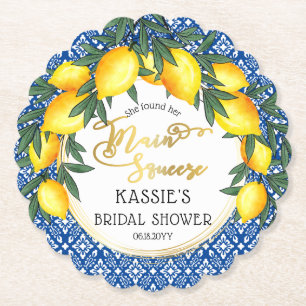 Dessous-de-verre En Papier Principale Fête des mariées tropicale citrons de S