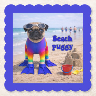 Dessous-de-verre En Papier Puggy de la plage