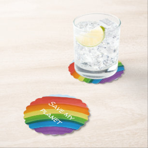 Dessous-de-verre En Papier RAINBOW Sauvegarder ma planète (personnalisable)
