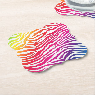 Dessous-de-verre En Papier Rayures arc-en-ciel