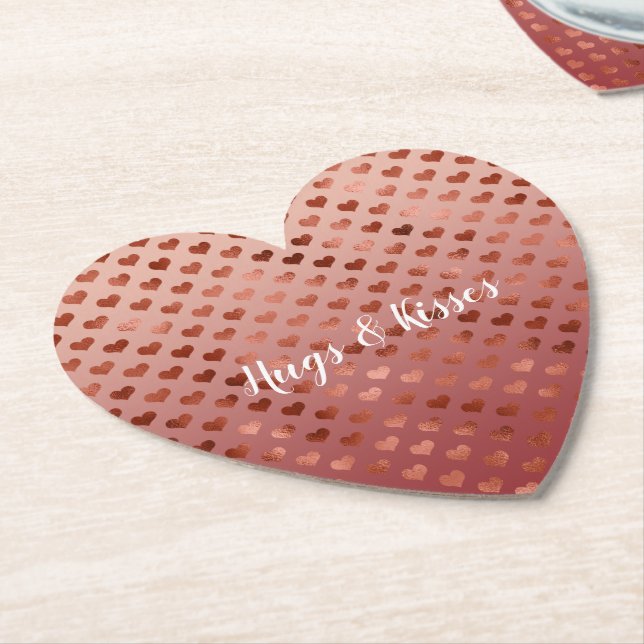 Dessous-de-verre En Papier Red Hearts Ombre (Incliné)