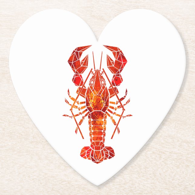 Dessous-de-verre En Papier Red polygonal lobster (Devant)