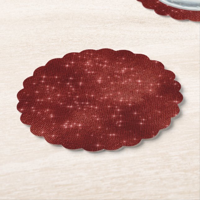 Dessous-de-verre En Papier Red Sparkle (Incliné)