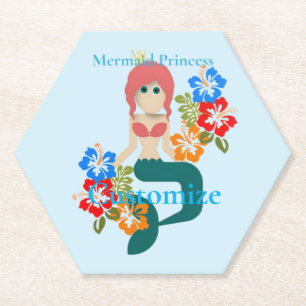 Dessous-de-verre En Papier Redhead Mermaid Princess Thunder_Cove